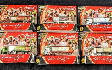 Set Of Six Coca Cola Matchbox Calendar Girls Collector