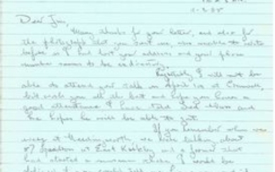 Sgt A Cherrington 617 & 57 Sqn Lancaster Tirpitz raid hand written letter to 617 Sqn historian Jim Shortland. Includes references...
