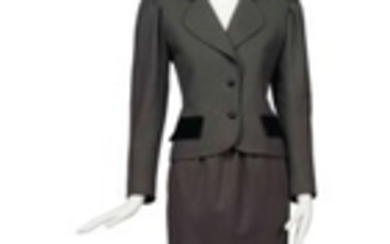 A SUIT OF OLIVE GREEN CASHMERE, GIVENCHY 5, 1990