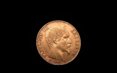 Une pièce en or de 20 FF Napoléon III 1856…