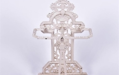 A Victorian cast iron stick stand in the Aesthetic taste, later white painted, 83 cm high x 56 cm.
