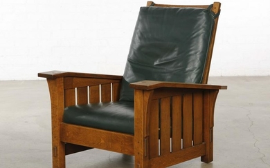 Warren Hile Studio Mission style oak Morris chair