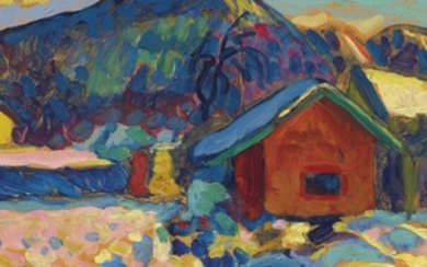 Wassily Kandinsky (1866-1944), Winterstudie mit Berg