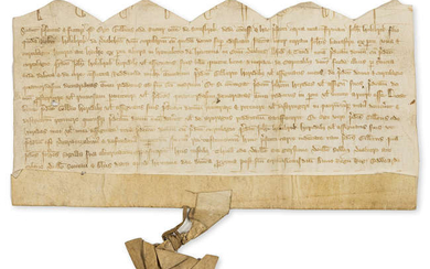 Wiltshire, ?Hindon.- Charter, grant by Gilbert Ode, rector of 'Sotesbrok Church', of a curtilage and house in Henton [Hindon], to John Holebrok son of Robert Holebrok next to the land of John Banastre, January 1333.