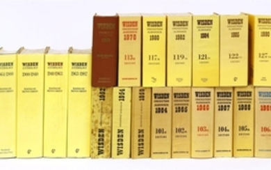 Wisden's Cricketers' Almanack: 1952(Original Limp linen); 1954(Original Limp linen); 1959(Original Limp linen); 1963(Original brown cloth); 1964(Original Limp linen); 1965(Original Limp linen); 1966(O