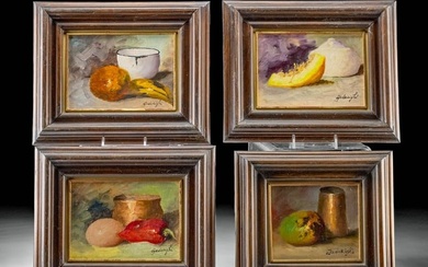 4 Brazilian Still Life Paintings by Ettore Federighi