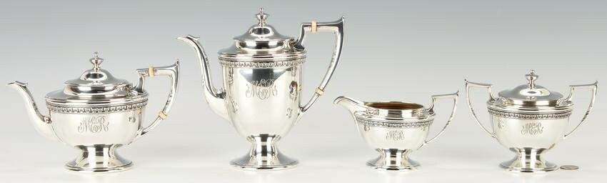 4 Pcs. Durgin Sterling Silver Tea & Coffee Set