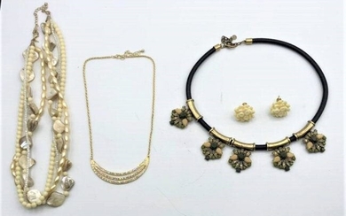4 Piece Assorted Pearls & Designer Glamour Variety Lot