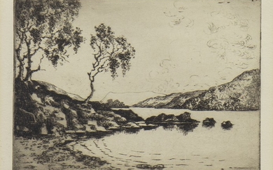 LOCH EARN, AN ETCHING BY KATE T HILL