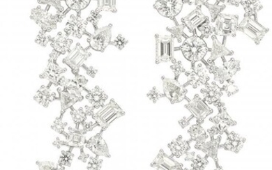 55033: Diamond, Platinum Earrings, Francesca Amfitheatr