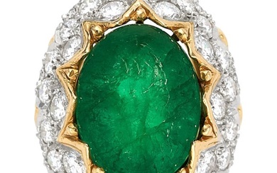 55133: Emerald, Diamond, Platinum, Gold Ring Stones