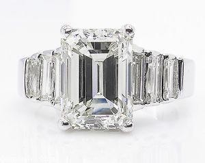 5.82ct Estate Vintage Emerald Diamond Engagement