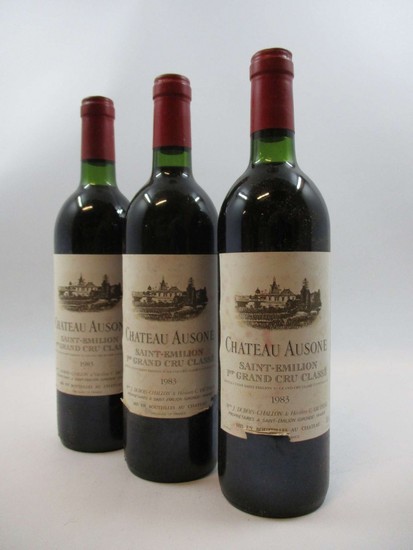 6 bouteilles CHÂTEAU AUSONE 1983 1er GCC (A) Saint Emilion (5 base goulot