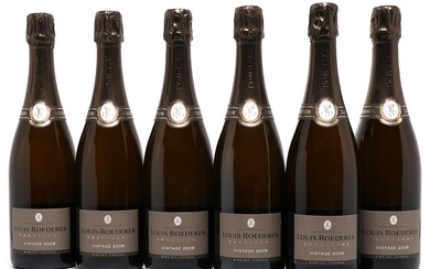 6 bts. Champagne “Brut Millesime”, Louis Roederer 2008 A (hf/in).
