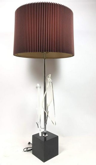 70s Modern Decorator Lucite Bird Table Lamp. Partridge