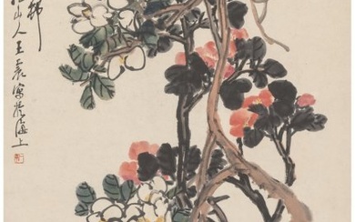 78133: Wang Zhen (Chinese, 1867-1938) Flowers, 1915 Ink