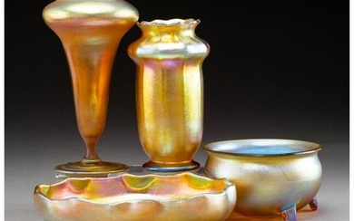 79033: Group of Four Tiffany Studios Favrile Glass Arti