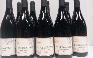9 bouteilles de Moulin -à -vent 2019 Cru... - Lot 33 - Enchères Maisons-Laffitte