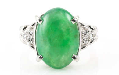 9.20ct Jade and Diamond Ring