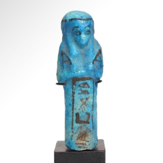 Egyptian Glazed Shabti for Padi Mut, Third Intermediate