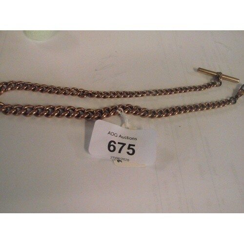 9ct gold heavy albert chain graduated links stamped 375 weig...