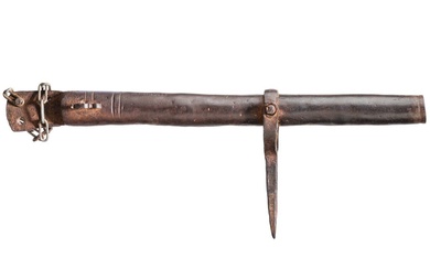 A British-Indian swivel gun, 19th century Tube en fer légèrement conique à âme lisse de...