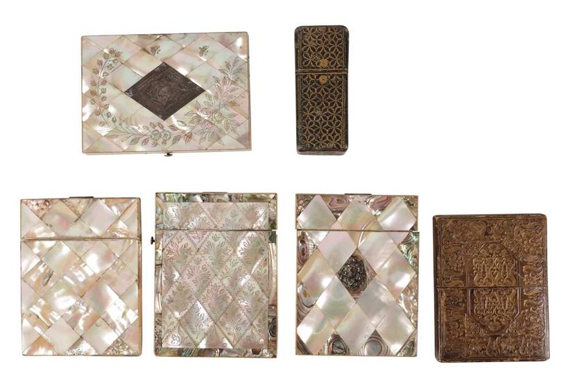 A COLLECTION OF FOUR VICTORIAN CARD CASES, 19TH CENTURY