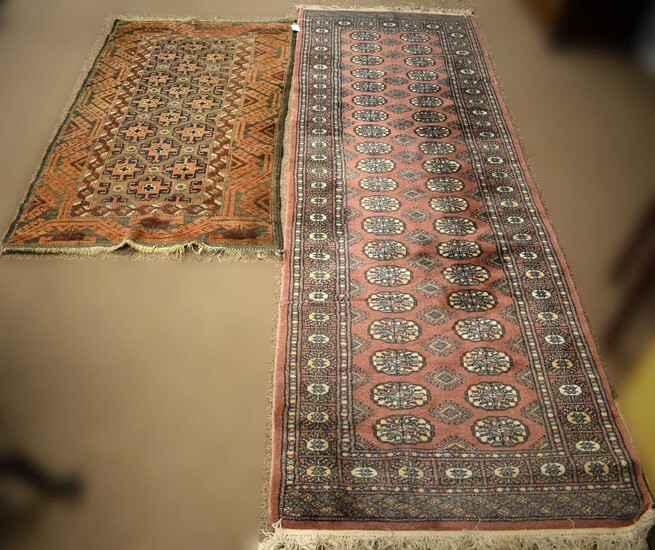 A Caucasian rug and a modern Turkoman
