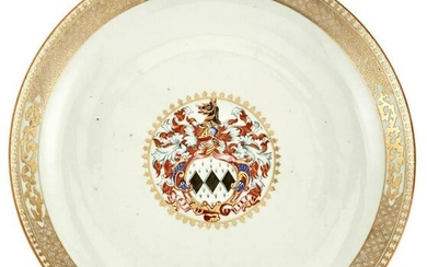 A Chinese Armorial Porcelain Charger Circa 1745 Of