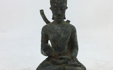 A Chinese bronze figure of Buddha, H:12.5cm (a/f)