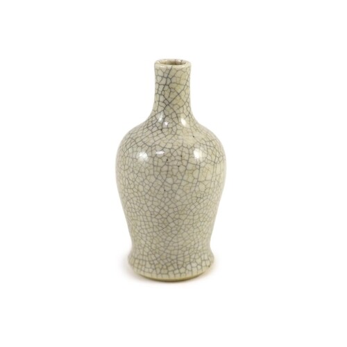 A Chinese cream crackle glazed porcelain vase, 18th century,...