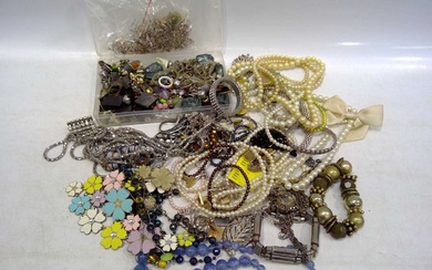 A Collection of Costume Jewellery including a bag of Ear...