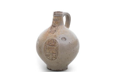 A Cologne/Frechen stoneware jug (Bartmannskrug), circa 1600