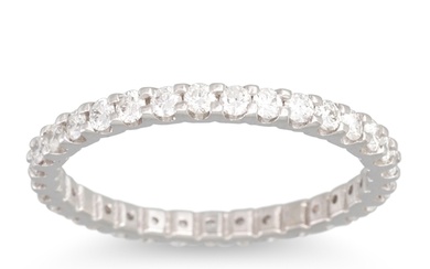 A DIAMOND FULL BAND ETERNITY RING, mounted in 18ct white gol...