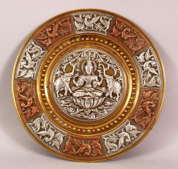 A FINE 19TH CENTURY SOUTH INDIAN TANJORE SILVER AND