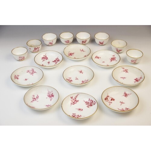 A French porcelain part tea service, 19th century, comprisin...