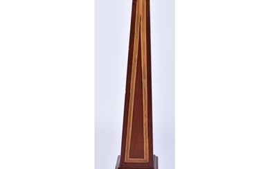 A GEORGE III STYLE MAHOGANY OBELISK. 30cm high.