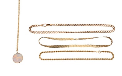 A GROUP OF 9CT GOLD CHAINS