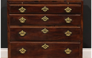 A George II mahogany caddy top bachelor’s chest, crossbanded...
