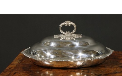 A George III silver oval entree dish, of Irish interest, the...