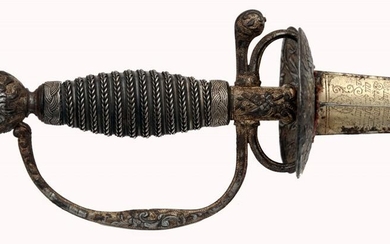 A Gilt Small-Sword with Chiselled Hilt