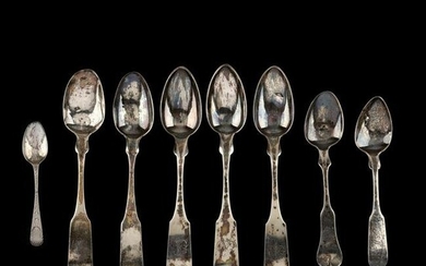 A Grouping of American Coin Silver Spoons