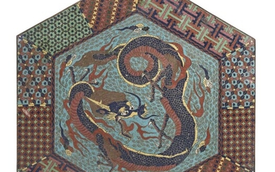 A JAPANESE METAL CLOISONNÈ DECORATED PANEL. EARLY 20TH CENTURY