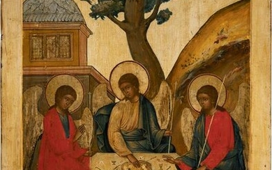 A LARGE AND FINELY PAINTED ICON SHOWING THE OLD