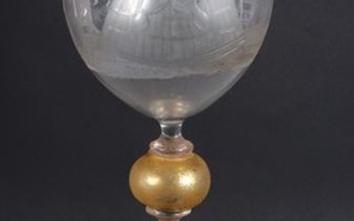 A LARGE VENETIAN GLASS decorated with putti playing. 24