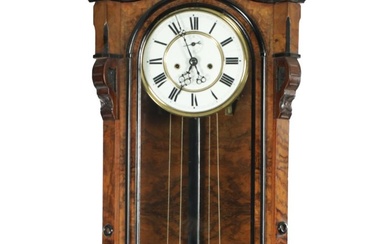 A LATE 19TH CENTURY BURR WALNUT AND EBONISED DOUBLE...