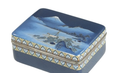 A LATE 19TH CENTURY JAPANESE CLOISONNE ENAMEL BOX AND COVER ...