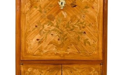 A LOUIS XV GILT-BRONZE MOUNTED TULIPWOOD, AMARANTH, SYCAMORE AND FRUITWOOD MARQUETRY SECRÉTAIRE À ABATTANT BY JACQUES DUBOIS, CIRCA 1760