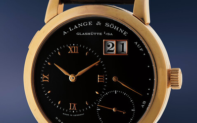 A. Lange & Söhne, Ref. 101.031 A rare and attractive pink gold wristwatch with oversized date and power reserve