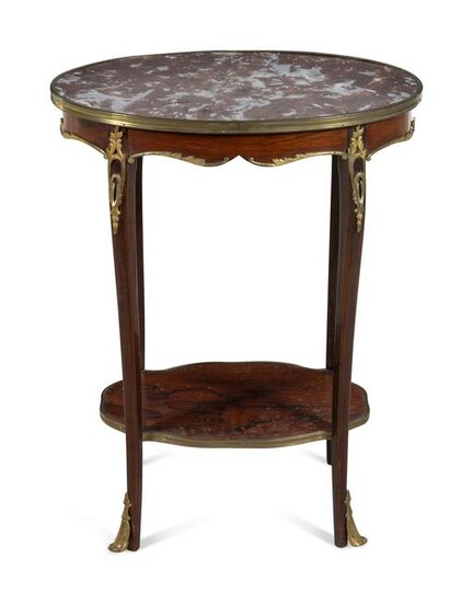 A Louis XV Style Gilt Bronze Mounted Rosewood